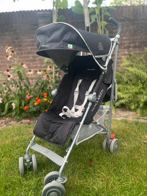 Maclaren - buggy quest black/silver, Kinderen en Baby's, Buggy's, Zo goed als nieuw, Maclaren, Regenhoes, Verstelbare rugleuning