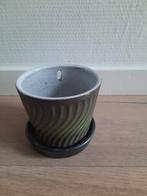 Vintage hangpotje groen, Rond, Ophalen of Verzenden, Zo goed als nieuw, Minder dan 25 cm