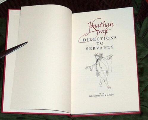 Jonathan Swift ~ Directions to Servants ~ De Roos ~ 49/175, Boeken, Literatuur, Gelezen, Europa overig, Verzenden