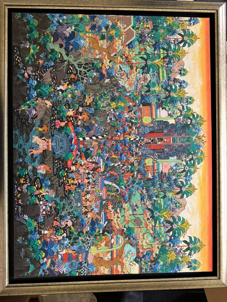 Origineel schilderij Ketut Soki – Penestanan Ubud 65x85 cm, Ophalen