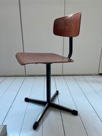 Vintage bureaustoel, hout met staal, exl bureau, Kinderen en Baby's, Kinderkamer | Tafels en Stoelen, Ophalen, Gebruikt, Tafel(s) en Stoel(en)