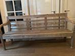Oude massief TEAK BANK 201 cm tuinbank halbank, Antiek en Kunst, Ophalen