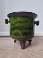 Vintage Bloempot op Pootjes - Groen, Ophalen of Verzenden