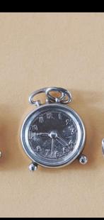 Zilveren bedel hanger klok wekker voor bedelarmband ketting, Ophalen of Verzenden, Zo goed als nieuw, Zilver