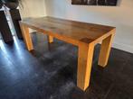 Massief eiken keukentafel 200x90, Ophalen, Gebruikt, Eikenhout, 200 cm of meer