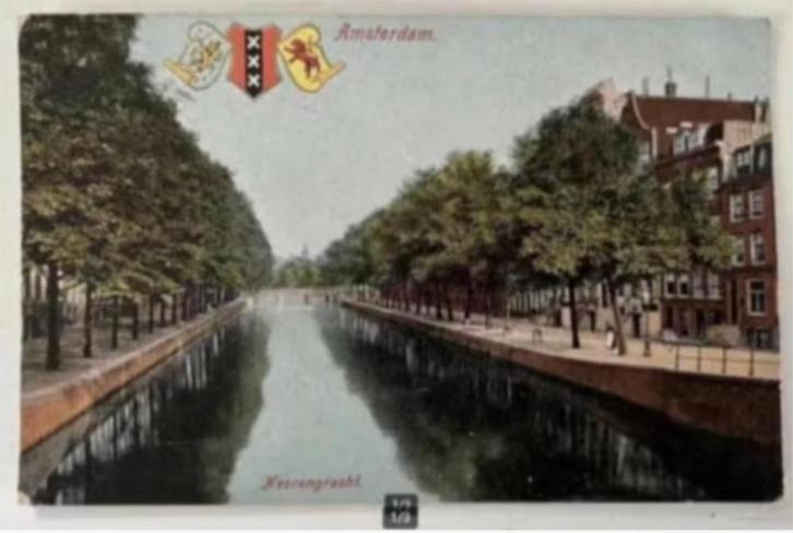 Oude Briefkaart van Amsterdam Heerengracht (begin 1900), Verzamelen, Ansichtkaarten | Nederland, Gelopen, Noord-Holland, Voor 1920
