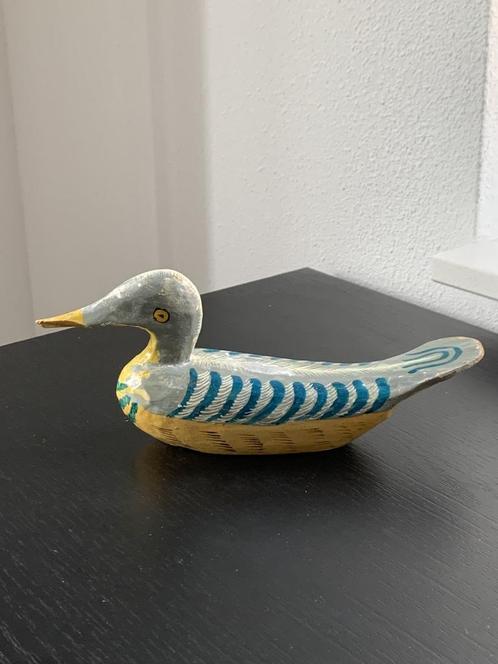Hand gemaakt en geschilderd oud houten eendje, Antiek en Kunst, Kunst | Beelden en Houtsnijwerken, Ophalen