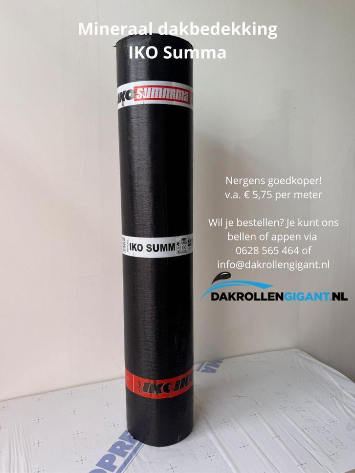 IKO Summa mineraal dakbedekking, Doe-het-zelf en Verbouw, Dakpannen en Dakbedekking, Nieuw, Dakleer, Overige materialen, Zwart
