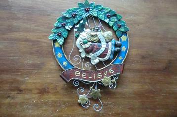 metalen kerstversiering om op te hangen - 'believe' beschikbaar voor biedingen
