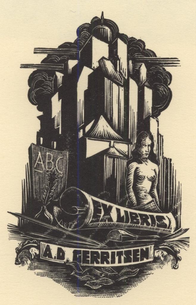 0241 Ex Libris Nederland : Dirk Govert van Luijn, 1941, Antiek en Kunst, Kunst | Etsen en Gravures, Verzenden