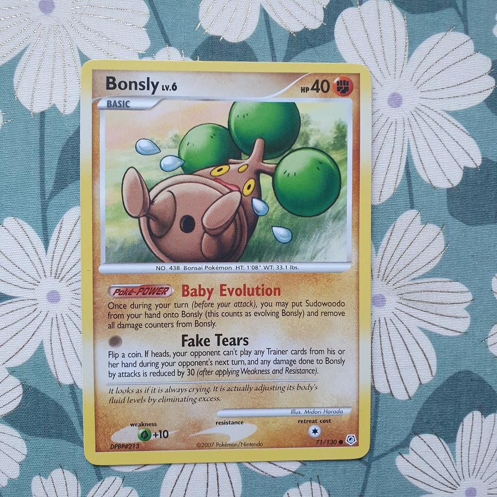 Bonsly 71/130 pokemon kaart, Ophalen of Verzenden, Zo goed als nieuw