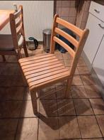 4 nette stoelen, Tuin en Terras, Tuinsets en Loungesets, Ophalen, Zo goed als nieuw, Hout