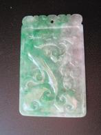Jade amulet zeldzaam gesigneerd 44 karaat, Sieraden, Tassen en Uiterlijk, Antieke sieraden, Ophalen, Hanger, Met edelsteen