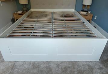 Ikea Brimnes bedframe met lades en lattenbodems - afbeelding 2