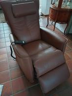 Relax fauteuil, electrisch, leer., Huis en Inrichting, Fauteuils, Ophalen, Zo goed als nieuw, 75 tot 100 cm, Leer