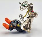 75. Murano/zilver clown met fiets, Vittorio Ancini Italië, Antiek en Kunst, Kunst | Beelden en Houtsnijwerken, Ophalen of Verzenden