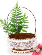 Leuke bruine mandje met witte kant., Ophalen of Verzenden, Nieuw, Feestartikel, Geboorte of Huwelijk