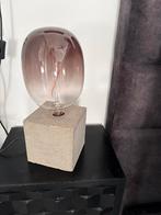 Unieke design lamp met betonnen voet, Ophalen, Zo goed als nieuw, Glas, Minder dan 50 cm