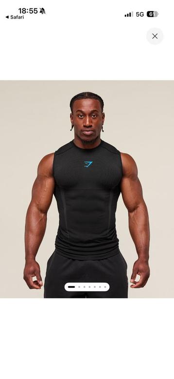 Gymshark Onyx V5 Tanktop Black S beschikbaar voor biedingen