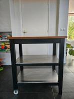 Keukenblok met wielen, IKEA, Ophalen, Gebruikt, Zwart, 50 tot 100 cm
