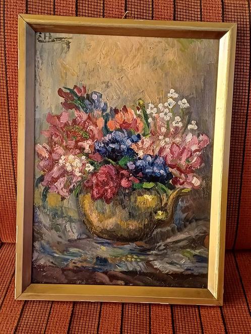 Bloemen stilleven., Antiek en Kunst, Kunst | Schilderijen | Klassiek, Ophalen of Verzenden