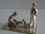 Miniatuur zilver Ej24 man vrouw hond zilveren miniaturen, Zilver, Verzenden