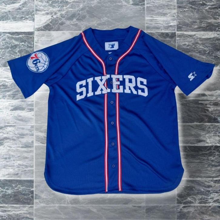 NBA Philadelphia 76ers |  Size L | Starter Shirt, Kleding | Heren, Sportkleding, Gedragen, Algemeen, Maat 52/54 (L), Blauw, Verzenden