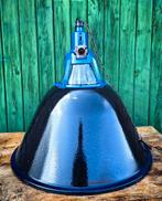 Vintage zeer grote blauw zwarte emaille hanglampen CCCP., Ophalen, 50 tot 75 cm, Zo goed als nieuw, Metaal