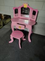 Roze make up tafel met krukje, Kinderen en Baby's, Kinderkamer | Tafels en Stoelen, Ophalen, Gebruikt, Tafel(s) en Stoel(en)