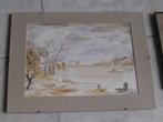 Winter landschap   Geschilderd, Antiek en Kunst, Ophalen of Verzenden