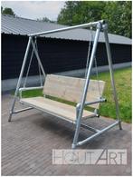 Schommelbank van steigerbuis met steigerhout, Info@hout-art.nl, Nieuw, Ophalen of Verzenden, Metaal