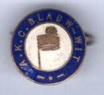 A.K.C. Blauw - Wit email op koper korfbal broche ( D_433 ), Verzamelen, Speldjes, Pins en Buttons, Nieuw, Sport, Speldje of Pin