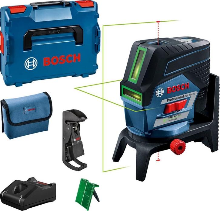 Bosch GCL 2-50 CG Combilaser groen, Doe-het-zelf en Verbouw, Meetapparatuur, Zo goed als nieuw, Ophalen of Verzenden