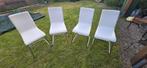 Witte keukenstoelen 4x, Huis en Inrichting, Stoelen, Metaal, Vier, Gebruikt, Wit