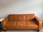 Cognac kleurige driezitsbank, Gebruikt, Driepersoons, 75 tot 100 cm, Ophalen of Verzenden