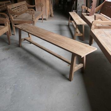 Teak bank Dinklik DK4 teakhout oud hout tuin tafel landelijk beschikbaar voor biedingen