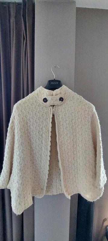 Handgebreide poncho van Inti. Wol. Ecru. beschikbaar voor biedingen