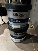 Sikkens primer en verf, Doe-het-zelf en Verbouw, Verf, Beits en Lak, Ophalen, 5 tot 10 liter, Beige, Nieuw