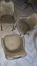 3 Stijlvolle eetkamer stoelen op wieltjes.( soft), Huis en Inrichting, Stoelen, Ophalen, Overige kleuren, Drie, Zo goed als nieuw