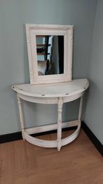 Sidetable/haltafel met spiegel, Ophalen, Zo goed als nieuw, 25 tot 50 cm, Rechthoekig