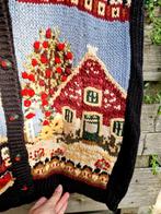 Ontzettend uniek vintage Heirloom Collectibles gebreid gilet, Ophalen of Verzenden, Zo goed als nieuw, Maat 38/40 (M), Zwart