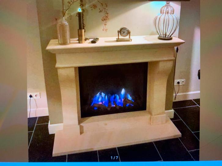 Zandstenen schouw met gaskachel, Huis en Inrichting, Haarden, Gashaard, Ophalen of Verzenden