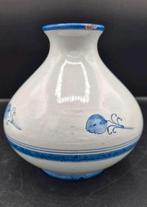 Antieke TulpenVaas met Blauwe Decoratie, Ophalen of Verzenden