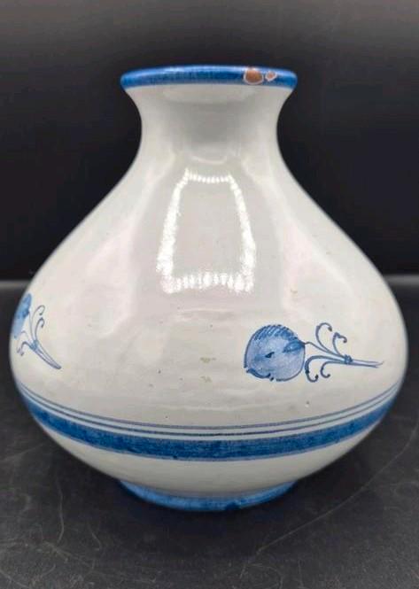 Antieke TulpenVaas met Blauwe Decoratie, Antiek en Kunst, Antiek | Vazen, Ophalen of Verzenden