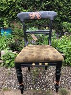 Design stoel hout/suede, Ophalen
