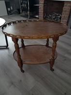 Antiek Servies Tafeltje, Minder dan 55 cm, Gebruikt, Rond, Hout