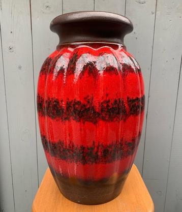 Rood bruine vaas keramiek Scheurich West Germany vintage beschikbaar voor biedingen