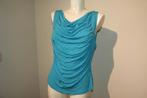 L.K. Bennett azuur turquoise top waterval voorkant mt L, LK Bennett, Maat 42/44 (L), Zo goed als nieuw, Zonder mouw