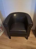 Lederen kuipstoeltje  in goede staat.!!!!, Ophalen of Verzenden