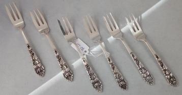 6 Djokja cakevorkjes Massief 800 zilver beschikbaar voor biedingen